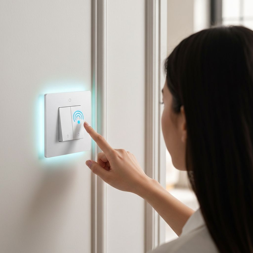 Interruptor táctil inteligente Origen Smart en uso